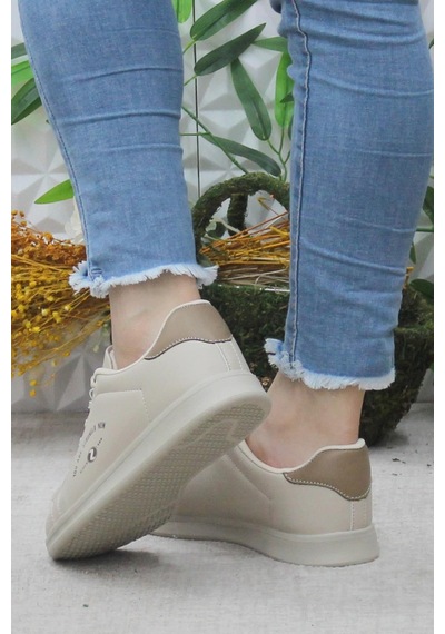 Fort Row Lena Bej Rahat Hafif Sneaker Kadın Spor Ayakkabı 001