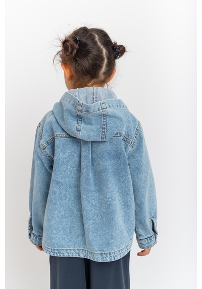 Oliven The Kid Oliventhekid Unisex Kapüşonlu Kot Ceket Mavi Mavi