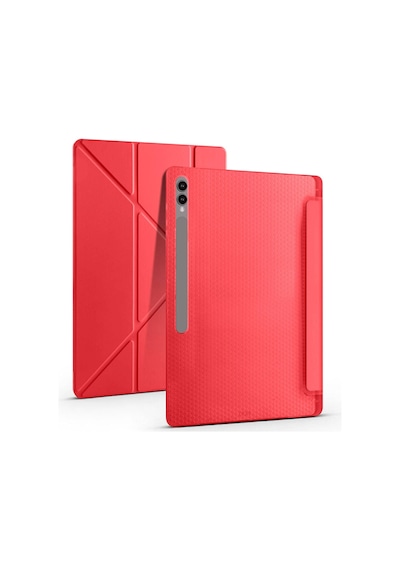 Galaxy Tab S9 Ultra Kılıf Uyumlu Zore Tri Folding Kalem Bölmeli Standlı Kılıf-mor Tablet Kılıfı