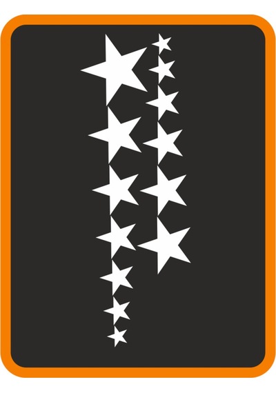 Sıralı Yıldız Oto Sticker 14'lü Beyaz 40 15 Cm3422