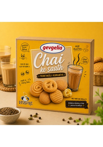 Bharat Chaı Ke Saath Kurabiye Ve Masala Chaı Premıx Seti. 140 Gr Premıx Chaı Ve 200gr Chaı Kurabiyesi