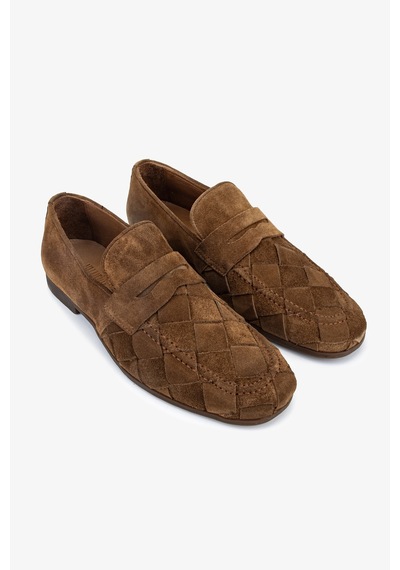 Valmenti Erkek Hakiki Deri Kahverengi Loafer Ayakkabı 1202 0124 Erk Ayk Y26 Sıgaro Suet