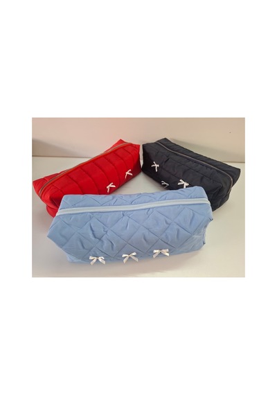 Dreamy Blue Kapitone Fiyonklu Tüm Saç Şekillendiricilerine Uygun Organizer Çanta Tb043