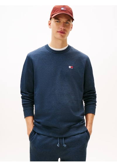 Tjm Reg Badge Crew Ext Erkek Mavi Sweatshirt - Dm0dm22665 Mavi