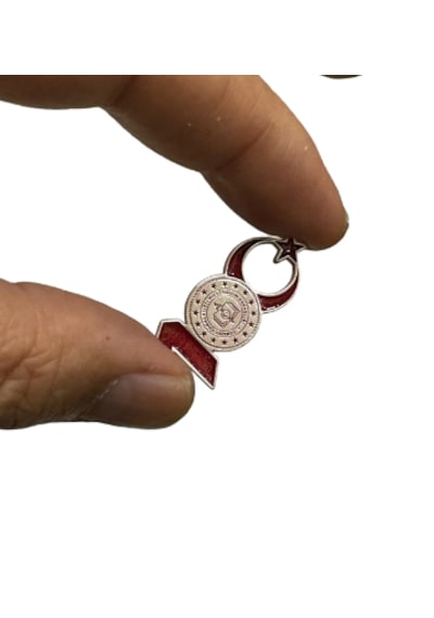 Milli Eğitim Bakanlığı Logolu 100.yıl Rozeti Beyaz - Kırmızı