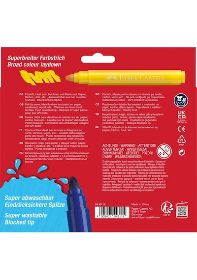 Faber-castell Keçeli Kalem Jumbo 12 Renk Superwashable 5062154311000