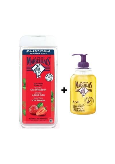 Le Petit Marseillais Akdeniz Çileği Duş Jeli 650 ML + Le Petit Marseillais Lavanta Sıvı Sabun 300 ML