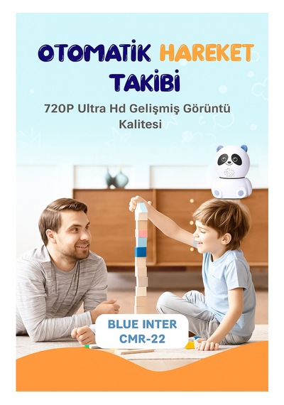 Cmr- 22 Panda Güvenlik Kamerası 360 Dönüş, Gece Görüşü, Hareket Takipli, Çift Yönlü Ses