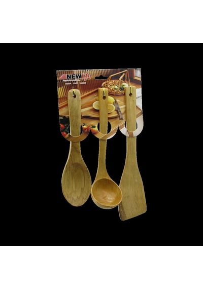 Bambu Ahşap Mutfak Servis Seti 3 Parça 27/27/32 Cm Renkli