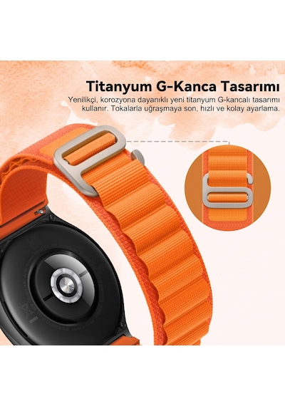 Caseonn Haylou Gst Lite Kordon Titanyum G-kancalı Alpin Kumaş Kayış Yeşil