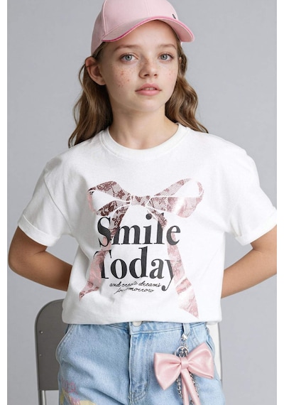 Defacto 26y801002477 Ekru Kız Çocuk T-shirt G1768a8/er85 Ekru