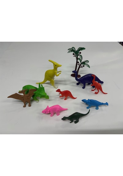 Plastik Oyuncak Dinozor Seti Dinozorlar 10 Parça Dinazor Çok Renkli Hayvan Figürü