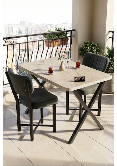 Sandalye 4 Adet Baby Face Kumaş Metal Ayak Modern Mutfak Sandalyesi Cafe Balkon Ofis Elma Antrasit