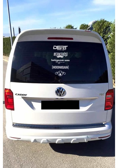 Oto Arka Cam Özel Yeni Sticker Model 51 Beyaz 40 20 Cm
