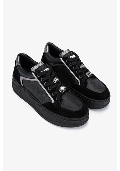 Valmenti Kadın Hakiki Deri Siyah Sneakers & Spor Ayakkabı 1116 250 Bn Ayk Sk25-26 Syh Fltr/syh Suet Siyah