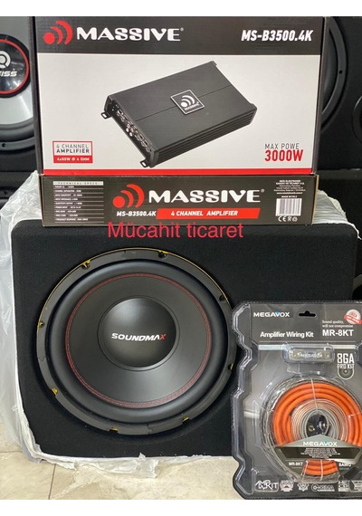Soundmax Sx-fc12 30cm Paket Massive 4kanallı Anfi 3000w Plc Kablo