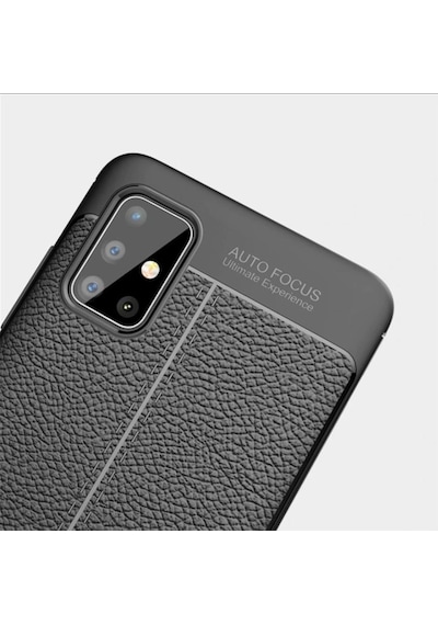 Samsung Uyumlu Galaxy A51 Kamera Korumali Deri Görünümlü Silikon Kilif 401765063