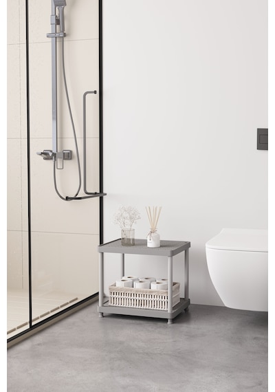 Siyah 2 Katlı 33x40 Ekstra Geniş Düzenleyici Mutfak Ve Banyo Rafı Sehpa