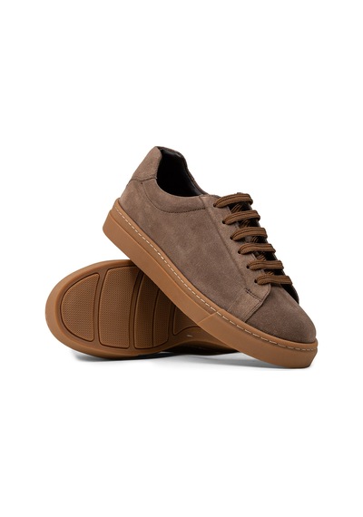 Deery Erkek Hakiki Süet Vizon Renk Sneaker - 02018mvznc01 Vizon