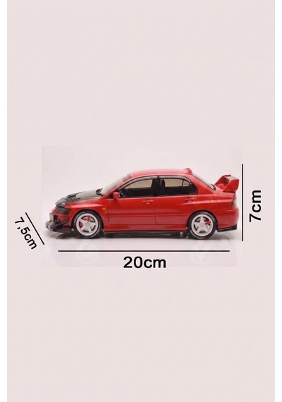 Hobiez World 1:24 Lisanslı Metal Mitsubishi Lancer Evolution Ix Kapısı Kaputu Ve Bagajı Açılan Model Araba Kırmızı