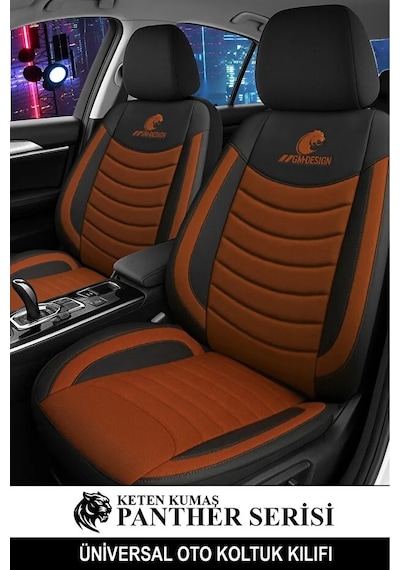 Rover 400 Hatchback Rt 420 Si Lux 136 Hp 2000 Panther Serisi Uyumlu Keten Oto Koltuk Kılıfı Taba