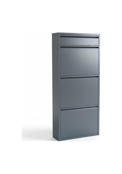 3+1 Raflı Metal Ayakkabı Dolabı Antrasit Kapı Önü Ayakkabılık 3+1 Raflı Metal Ayakkabı Dolabı Antrasit Kapı Önü Ayakkabılık