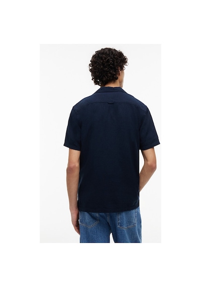 Tommy Hilfiger Erkek Tjm Reg Lınen Blend Camp Ss Ext Dm0dm23058-thc1g-15606 Lacivert