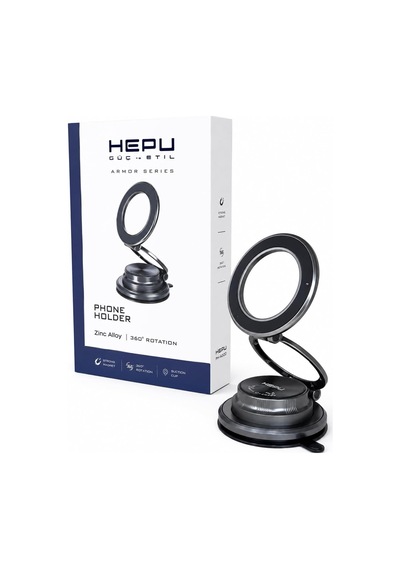 Armor Series Hp-aa02 Güçlü Manyetik Araç İçi Telefon Tutucu - Dayanıklı Çinko Alaşım Gövde Ve Katlanabilir Mıknatıslı Torpido/konsol Üstü Araç Tutacağı