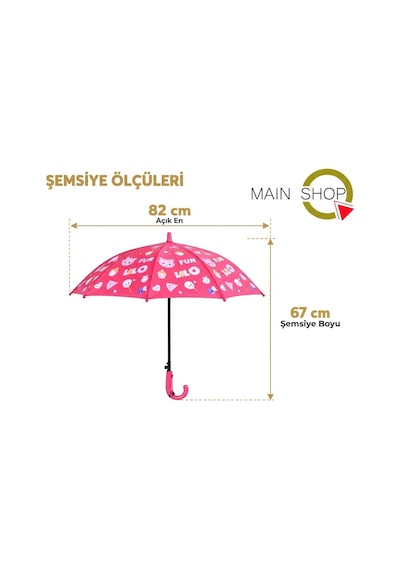 Mainshop Yağmurda Renk Değiştiren Sihirli Desenli Çocuk Şemsiyesi - Okul Şemsiyesi Çok Renkli