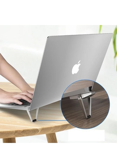 Coofbe Mini Laptop Standı Masaüstü Laptop Tutucu Laptop Standı Portatif Yapışkanlı Laptop Standı Set