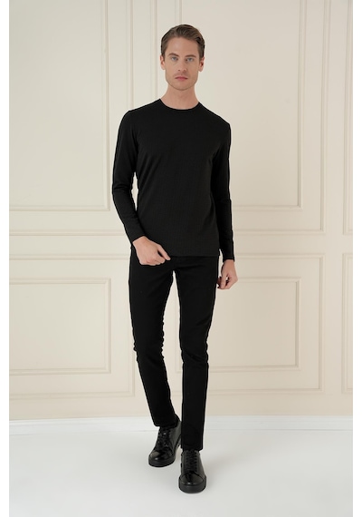 Efor Ts 889 Slim Fit Siyah Spor T-shirt Siyah