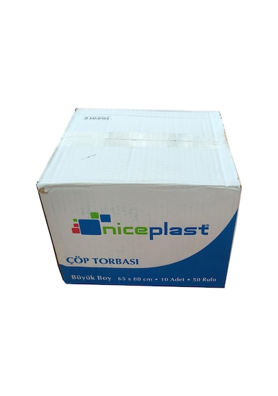 Niceplast Standart Büyük Boy Çöp Torbası Poşeti -65x80 Cm- Koli