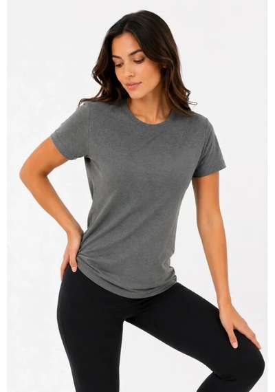 Dogutrend Basic Tişört Bisiklet Yaka Kısa Kol Günlük Yazlık Slim Fit T-shirt - Antrasit Diğer