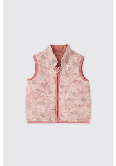 Panço Kız Bebek Desenli Pembe Yelek