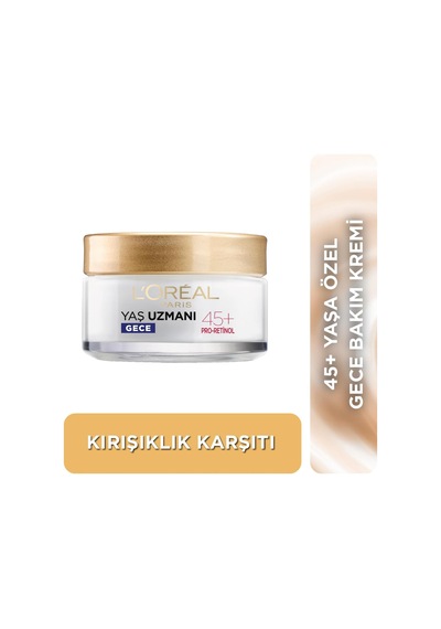 Lexroo Yaş Uzmanı 45+ Kırışıklık Karşıtı Sıkılaştırıcı Gece Kremi
