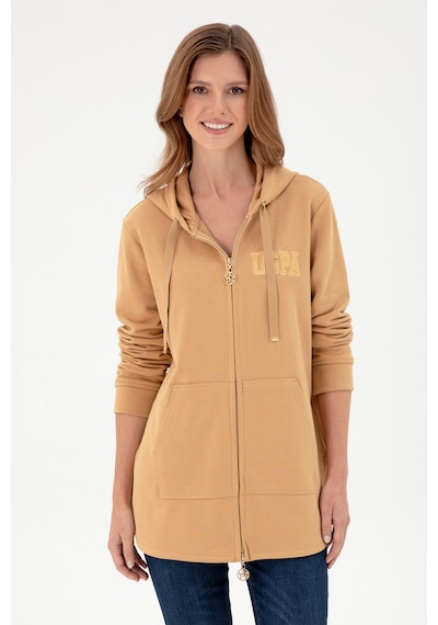 U.S. Polo Assn. Kadın Camel Kapüşonlu Sweatshirt 50289545-VR015