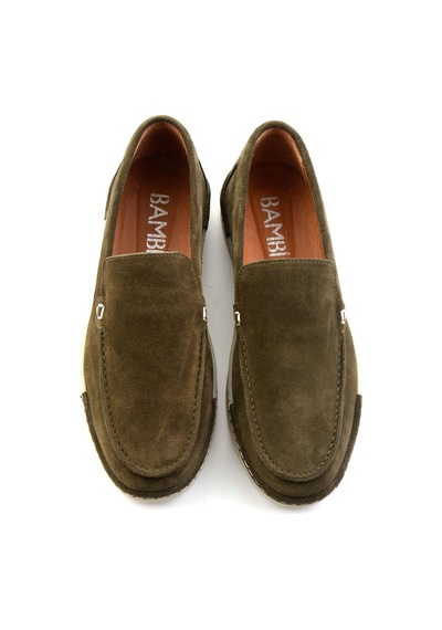 Haki Hakiki Deri Erkek Loafer Ayakkabı E01396022402 Haki