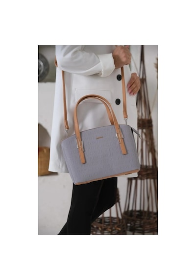 Just Polo Kadın Yeni Sezon 5 Bölmeli El Ve Omuz Çantası 4030mh 2066mh Gri - Camel 27635803