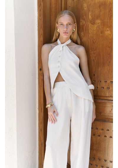 Mai Collection Mai Studios Co. Prasetsah Bağlamalı Ekru Crop Pantolon Takım Ekru Mai Collection Mai Studios Co. Prasetsah Bağlamalı Ekru Crop Pantolon Takım Ekru