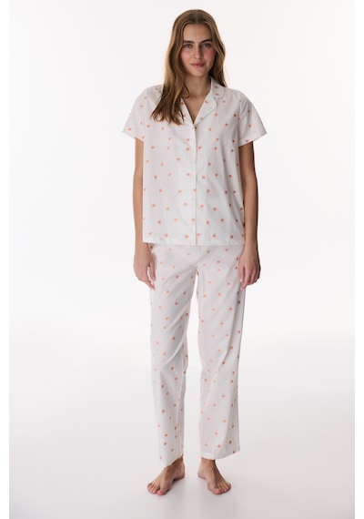 Penti Kırık Beyaz Peach Pamuklu Gömlek Pantolon Pijama Takımı