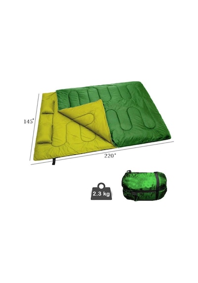 Dft Double(190+30)X145cm Yeşil -5 Derece Uyku Tulumu Yeşil