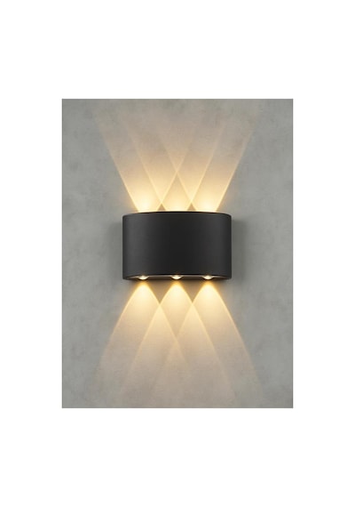Bs Light Schuar 8011 Haiti Aplik 3+3 Dekoratif Çift Yönlü Aplik 10w 3200k Sarı Elektrikli Pil İle Çalışmaz Siyah