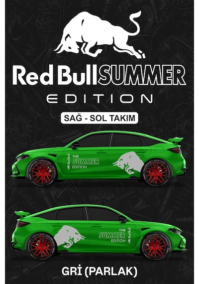 Red Bull Summer Edıtıon Sticker - Yan Gövde Kaplama Seti Gri Parlak - 864812515