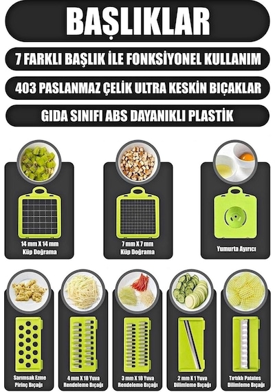 Doğrayıcı Dicer Patates Sebze Küp Rende Mandolin Dilimleyici Jülyen Kesici Mutfak Chopper