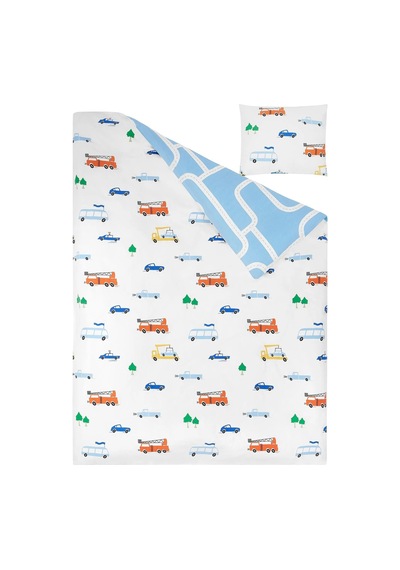 Ikea Bergfınk Tek Kişilik Nevresim Takımı 150 X 200 Cm Beyaz - Turuncu - Mavi - Sarı Çok Renkli