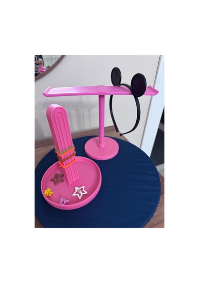 Yüksek Kalite Nazaro 2'li Saç Aksesuar Düzenleyici Set: Toka & Taç Standı Okul İhtiyacı Pembe - 915791852 Pembe