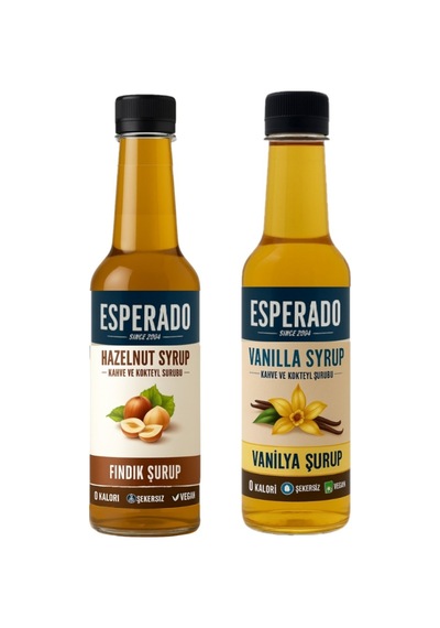 Esperado Şekersiz Kahve Şurubu Seti 2'li 250 Ml - Vanilya Ve Fındık Aromalı Sugar Free