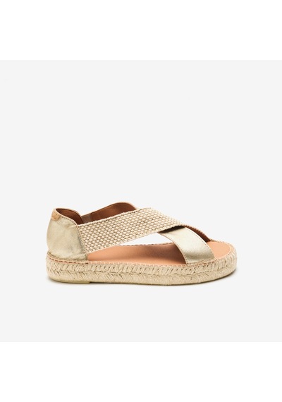 Sandalet Kadın Mar Toni Pons Flat Espadrılle In Suede And Raffıa Platin