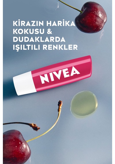 Kiraz Dudak Bakım Kremi 4.8gr, Nemlendirici, Hafif Kırmızı Işıltı, Dudak Parlatıcısı