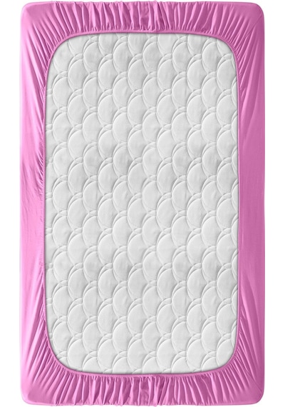 Penye Lastikli Çarşaf, Çift Kişilik ,pembe, %100 Pamuk Örme Kumaş, 130 Gr/m² Pembe